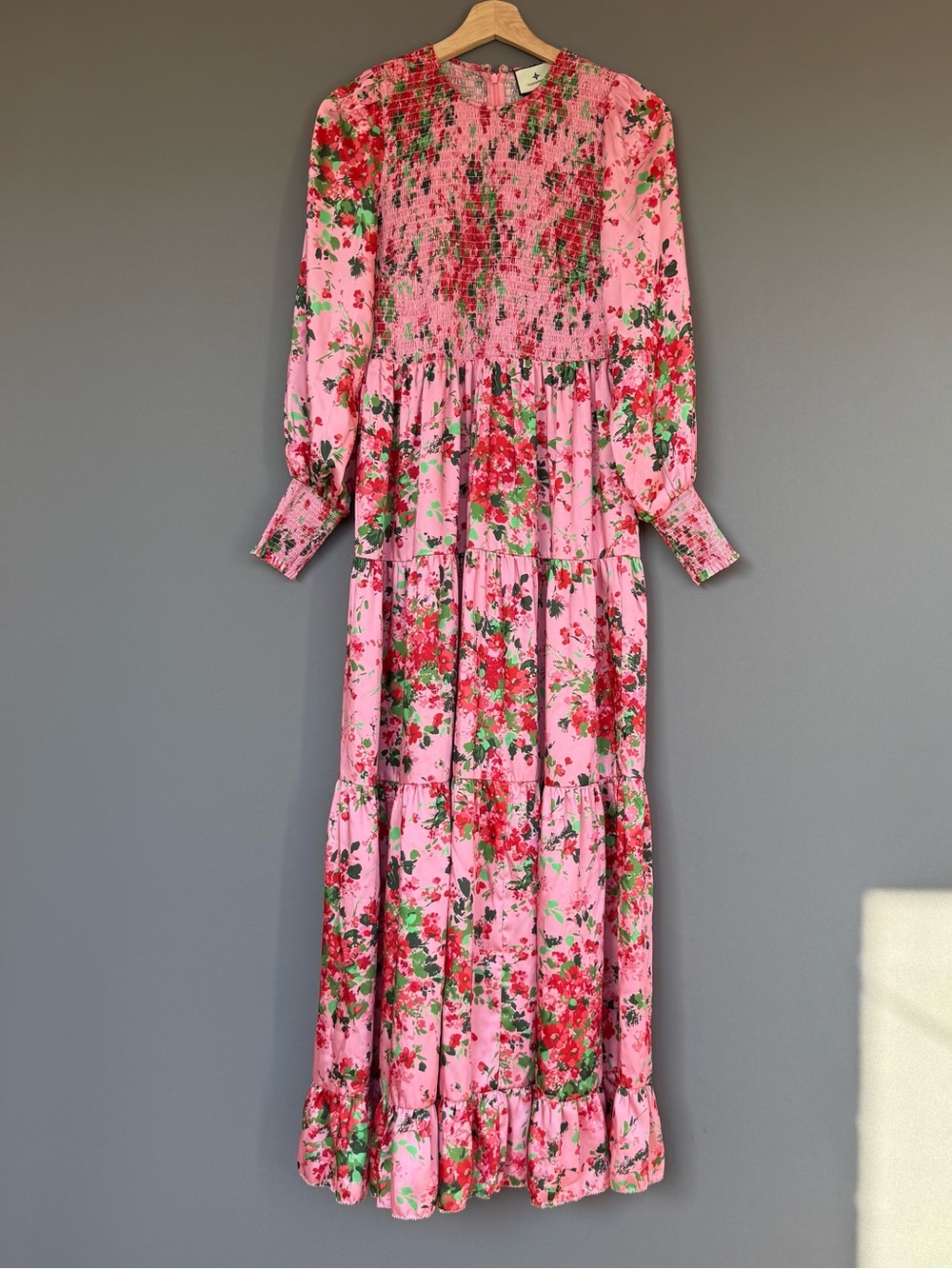 Tuckernuck Peony Meadows Libby Floral Smocked Maxi Dress Prairie Pink M